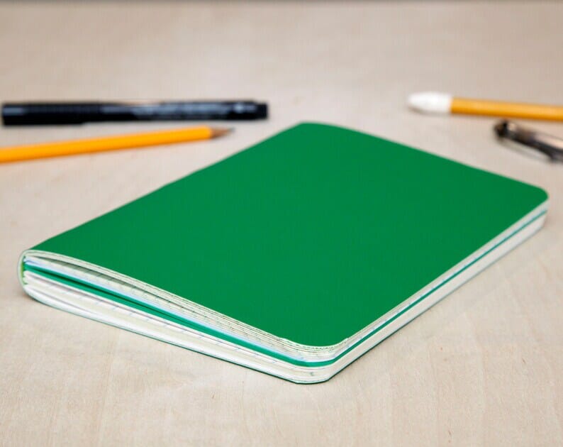 Handmade Notebook - Large Mixed Paper - Apple Green - Gift & Gather