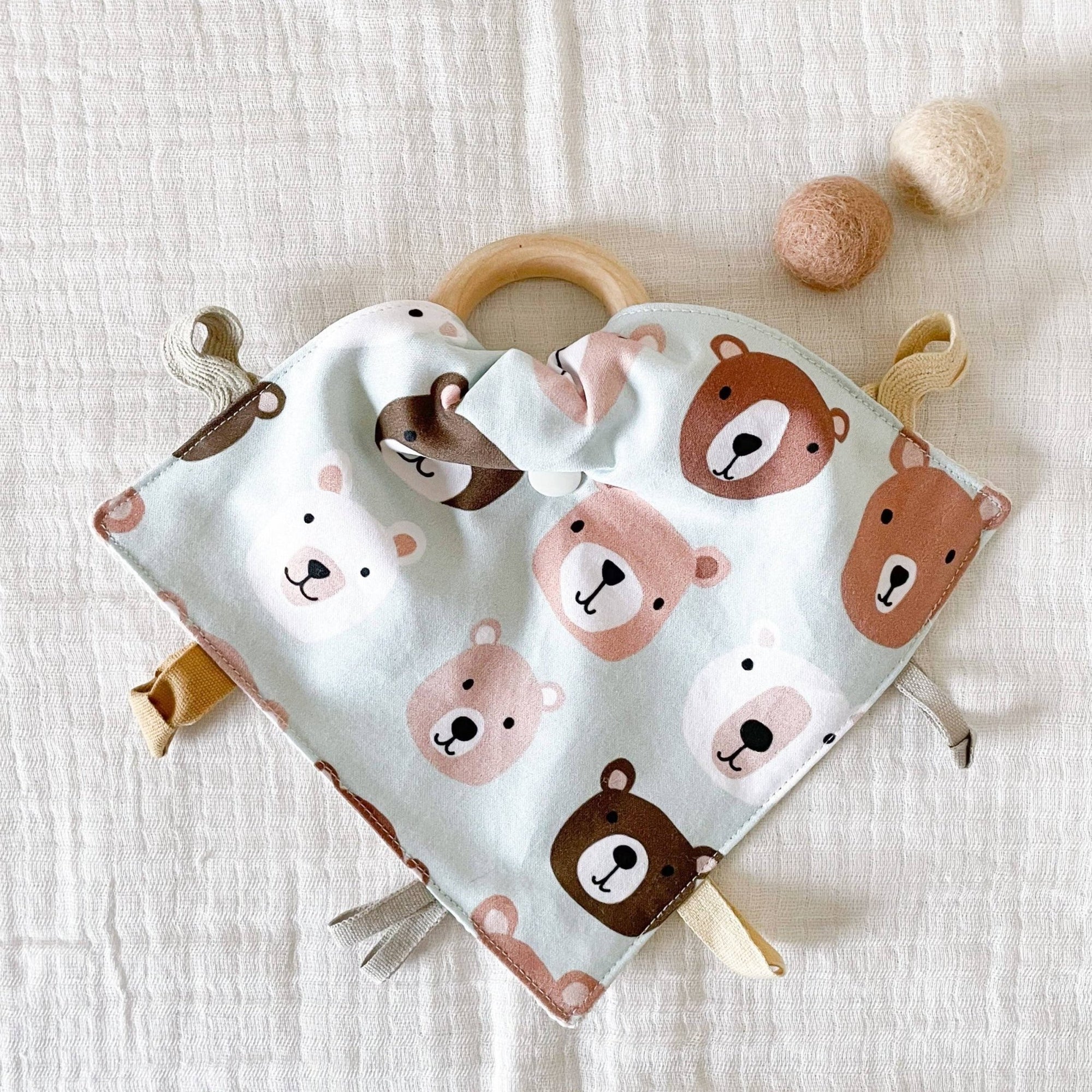 Organic Lovey Baby Teether - Teddy Bears - Gift & Gather
