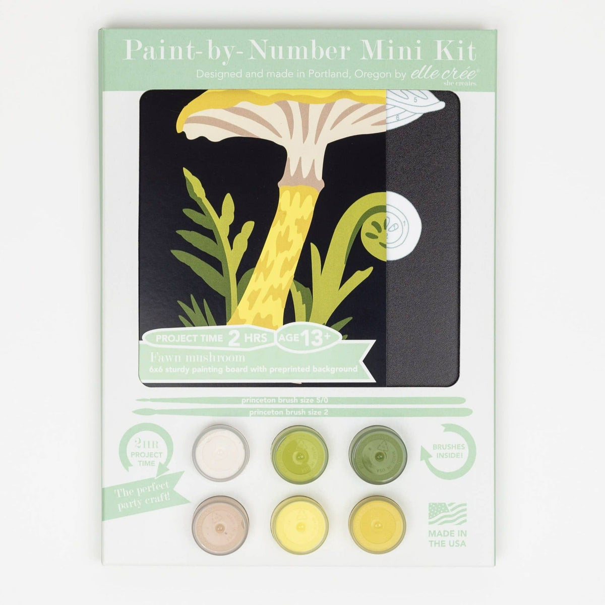 Paint-by-Number Kit - Mini - Fawn Mushrooms - Gift & Gather