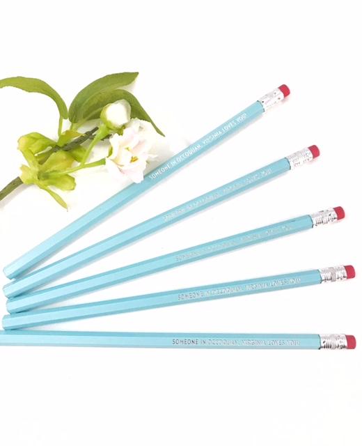 Pencils - Set of 5 - "SOMEONE IN OCCOQUAN, VIRGINIA LOVES YOU" - Gift & Gather
