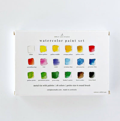 Watercolor Paint Set  - 18 Colors With Brush