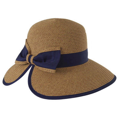 Split Back Sunhat: Natural/Navy