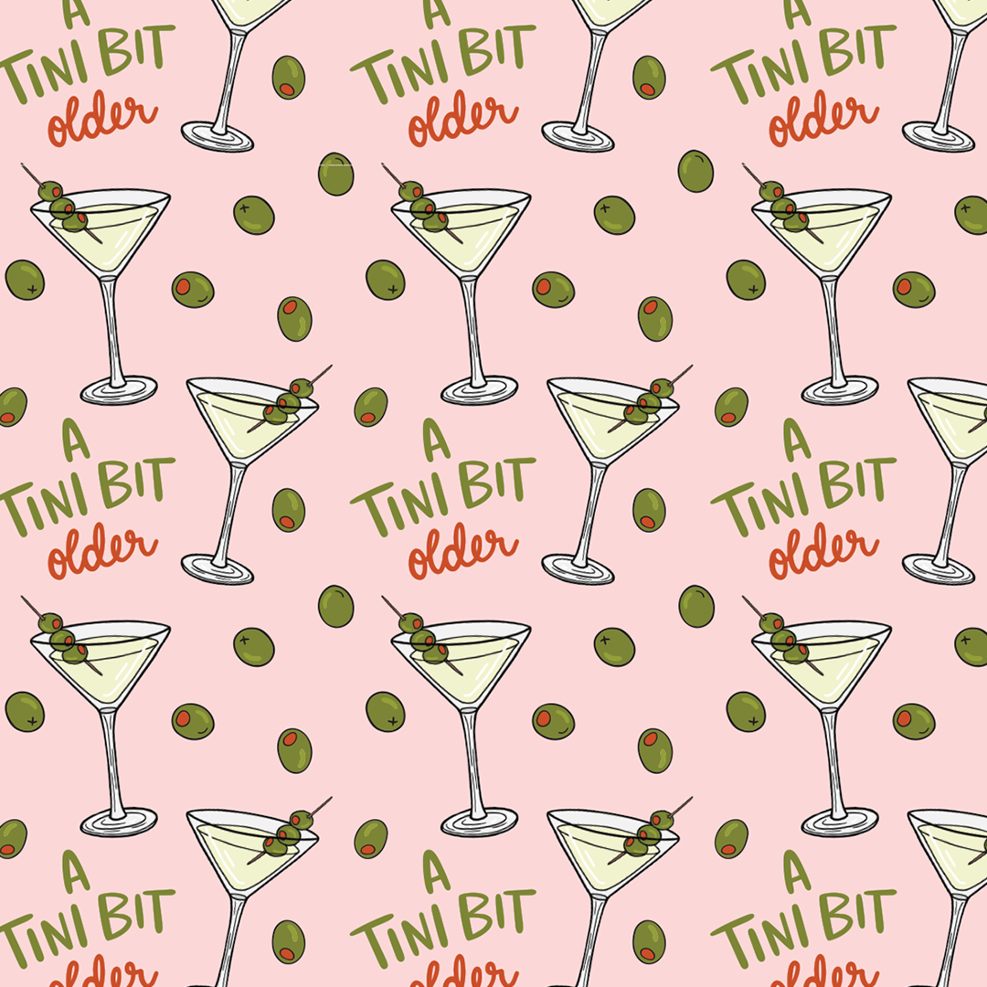 Wrapping Paper - Dirty Olive Martini Birthday