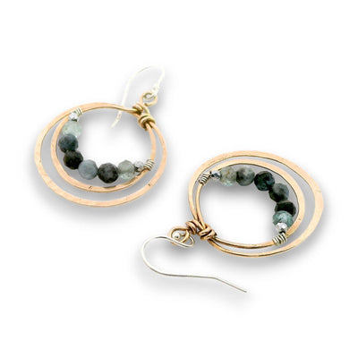 Earrings - Hoops - Aquamarine Inner Circle