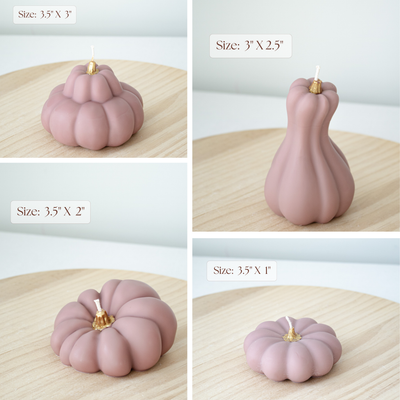 Autumn Pumpkin Decorative Candle Set | Elegant Fall Decor: Cream White