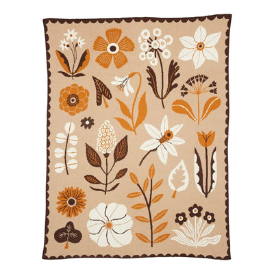 Petals - Knit Throw Blanket - Cotton - Made in USA: Evening Shade in Organic Cotton
