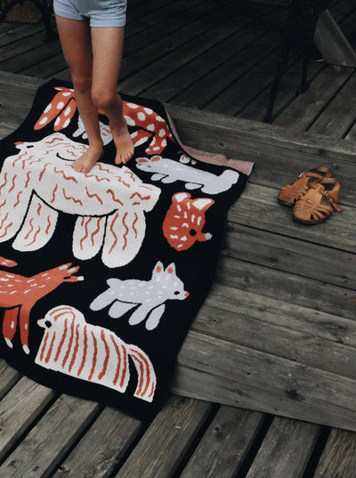 Bow Wow - Knit Baby & Kid's Blanket - Cotton - Made in US: Red Clay in Organic Cotton