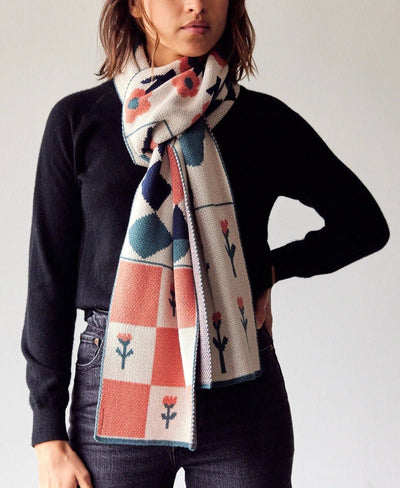 Toni Darling Frank - Knit Scarf - Cotton - Made in USA: Blue Clementine in Egyptian Cotton