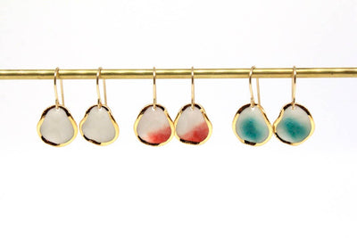 Summer Reef Earrings: Red Glaze