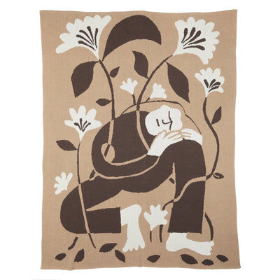 Grow  - Knit Throw Blanket - Cotton - Made in USA: Jade in Egyptian Cotton
