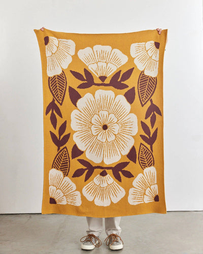 New Bloom - Knit Baby & Kid's Blanket - Cotton - Made in USA: Night Peony in Egyptian Cotton