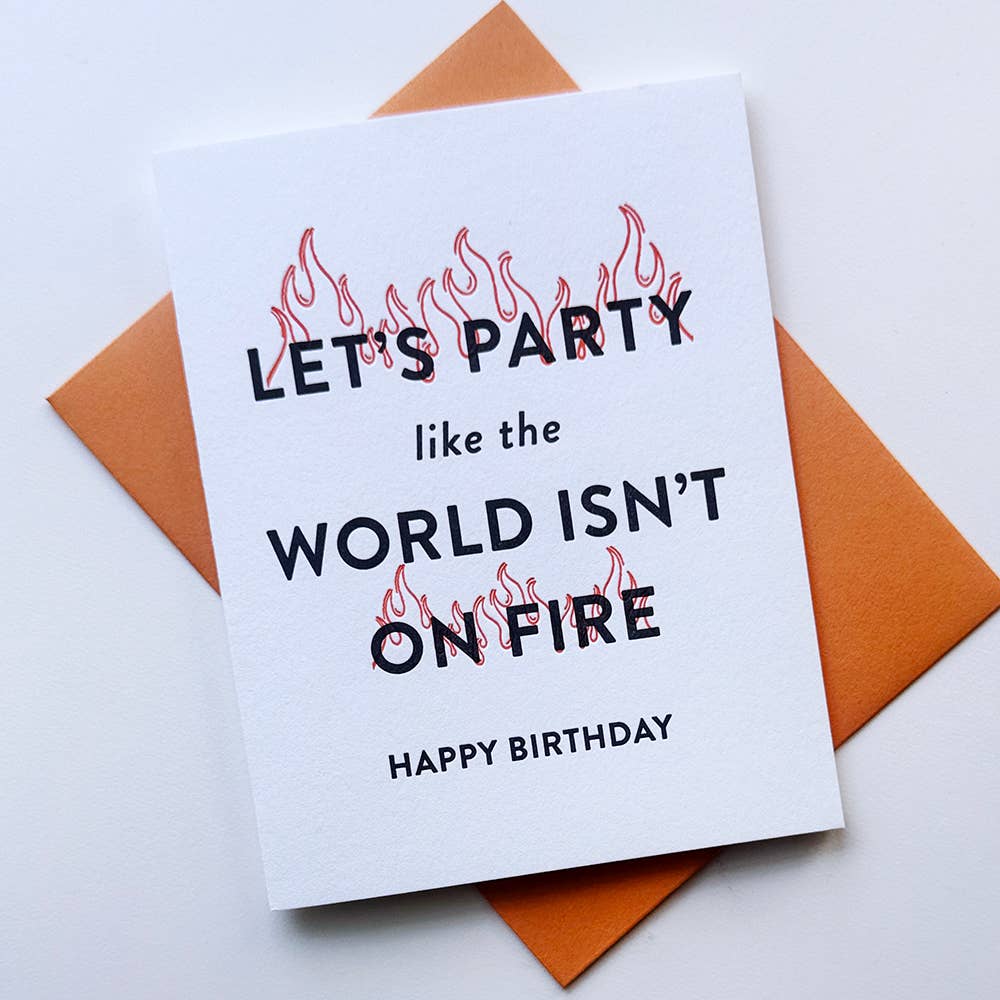 Card - World on Fire Birthday