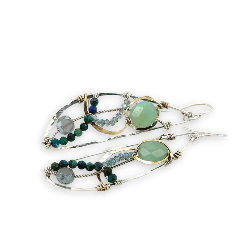 Earrings - Jade and Turquoise Dragonfly