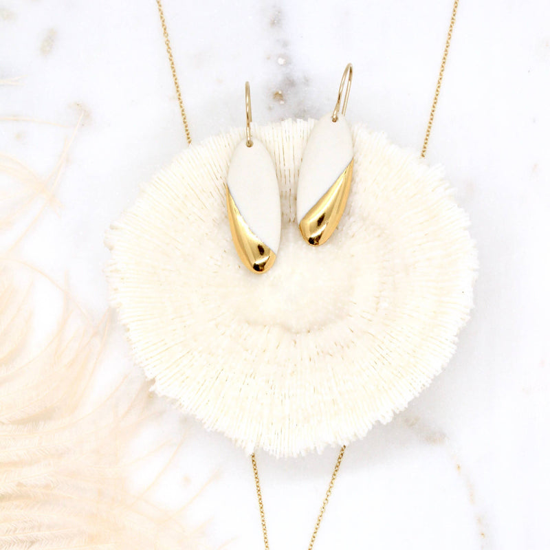 Earrings - Gold Dipped Long Oval
