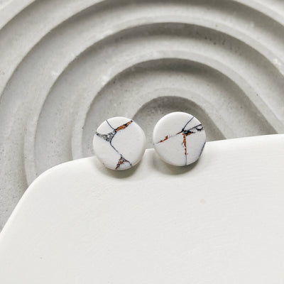 Earrings - Howlite Studs