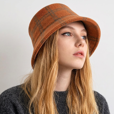 Bucket Hat - Plaid Wool - Teal