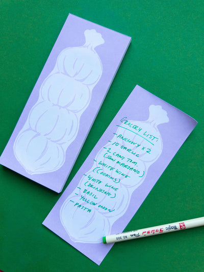 Garlic Memo Pad - Grocery List Notepad