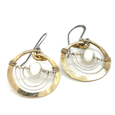 Earrings - Hoops - Droplet Pearl
