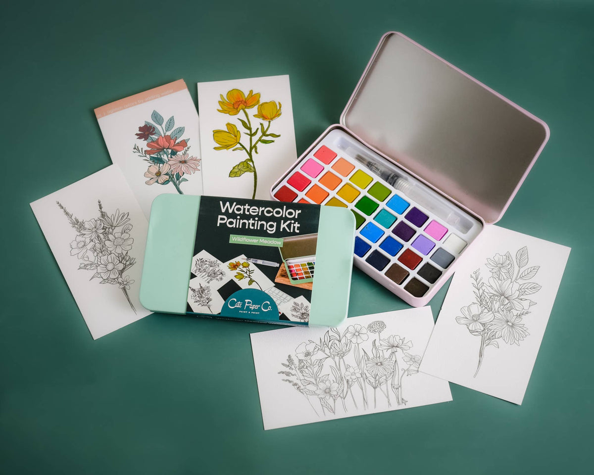 Watercolor Painting Kit - Wildflower Meadow