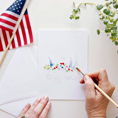 Paintable Notecard - Americana