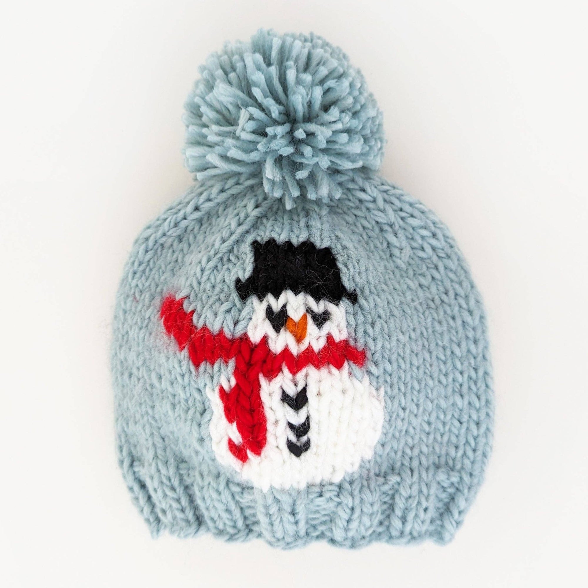 Knit Beanie Hat - Frosty Snowman - Surf Blue