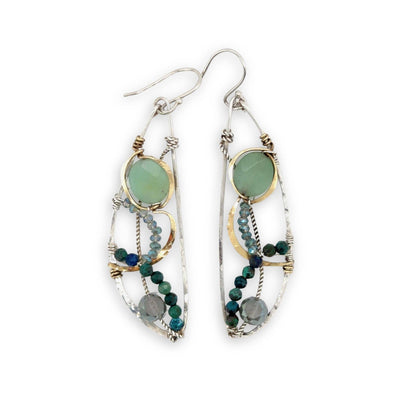 Earrings - Jade and Turquoise Dragonfly