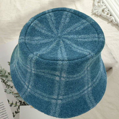 Bucket Hat - Plaid Wool - Teal