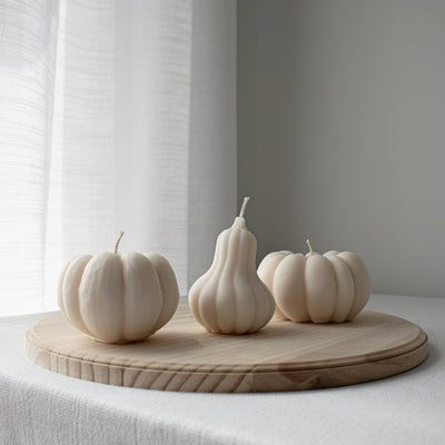 Pumpkin Shaped Soy Candle, Fall Squash Candle Decor: Large Pumpkin