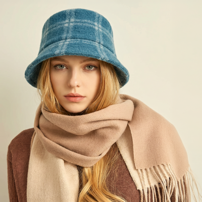 Bucket Hat - Plaid Wool - Mustard