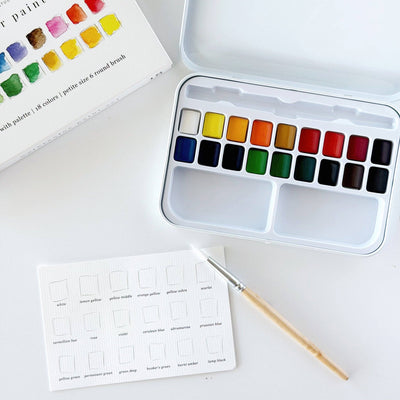 Watercolor Paint Set  - 18 Colors With Brush