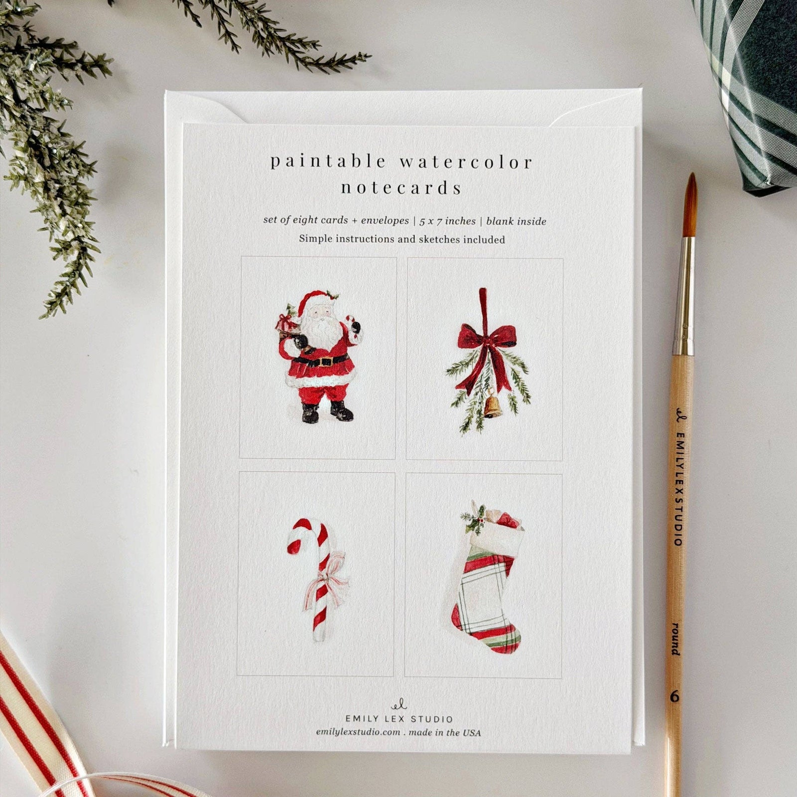 Paintable Notecard - Classic Christmas