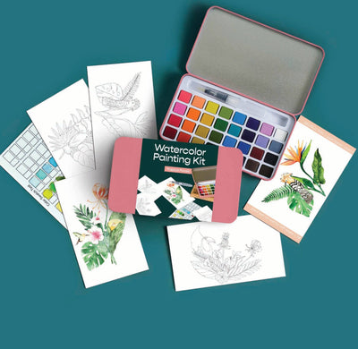 Watercolor Painting Kit - Tropical Florals