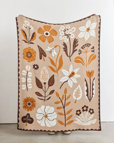 Petals - Knit Throw Blanket - Cotton - Made in USA: Evening Shade in Organic Cotton