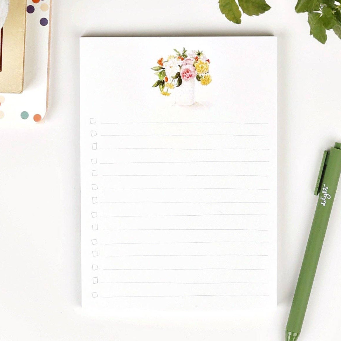 Checklist Notepad - Hobnail Bouquet