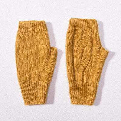 Wool Cable Knit Hat / Fingerless Gloves *Sold separately: Hat / Mint