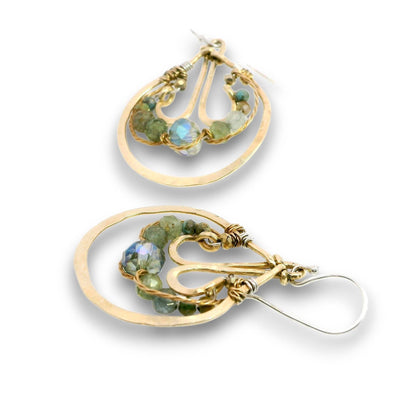 Earrings - Green Kyanite Pear