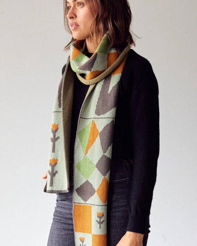 Toni Darling Frank - Knit Scarf - Cotton - Made in USA: Blue Clementine in Egyptian Cotton