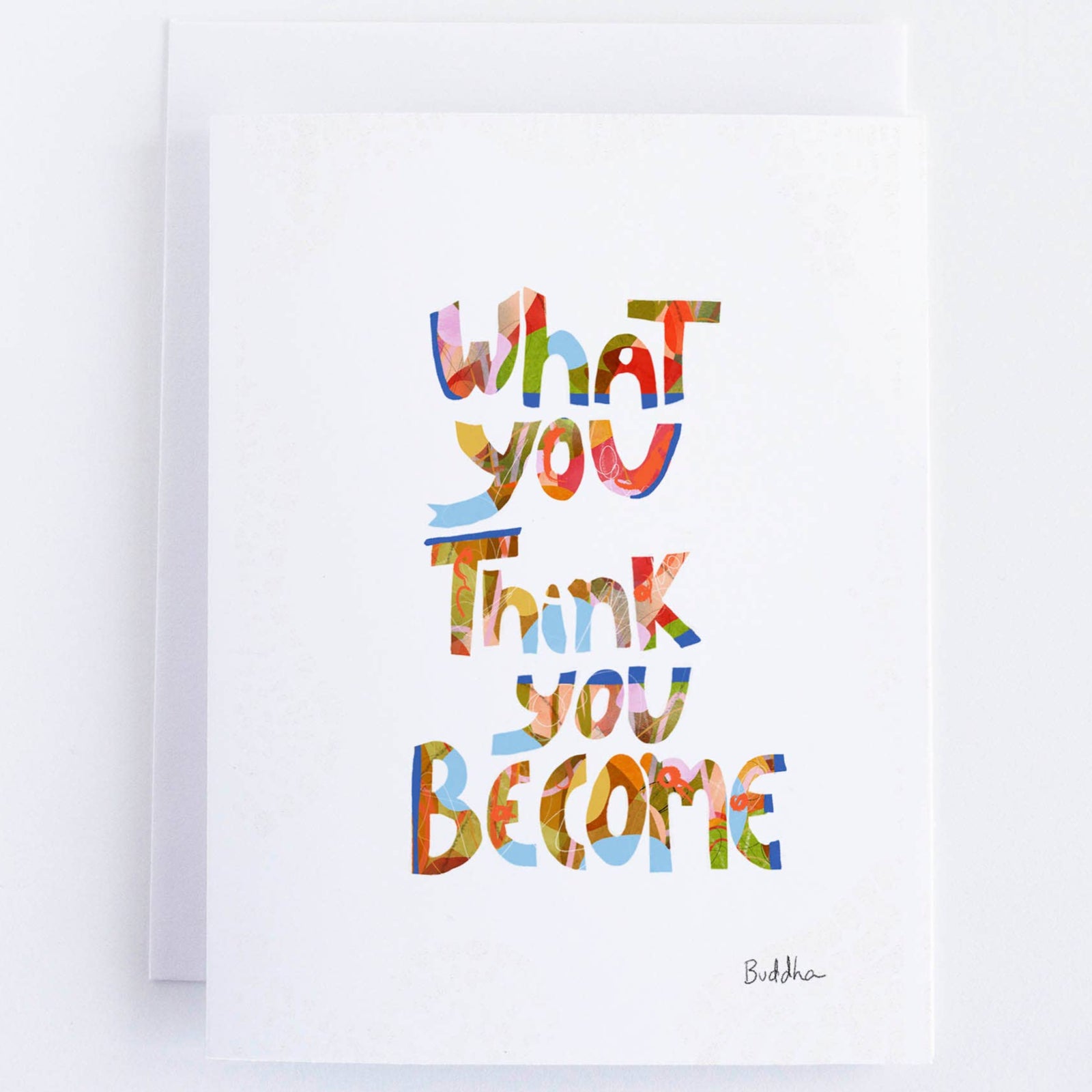 Colorful motivational quote print on a white background