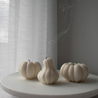 Pumpkin Shaped Soy Candle, Fall Squash Candle Decor: Large Pumpkin