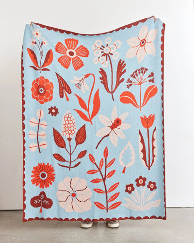 Petals - Knit Throw Blanket - Cotton - Made in USA: Evening Shade in Organic Cotton