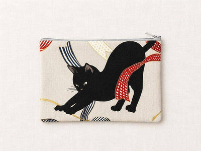 Black Cat Pouch, Make Up Bag, Pencil Case, Pouch, Coin Purse, Cat Pouch, Zipper Bag, Zipper pouch, Fabric Pouch, Cosmetic Bag
