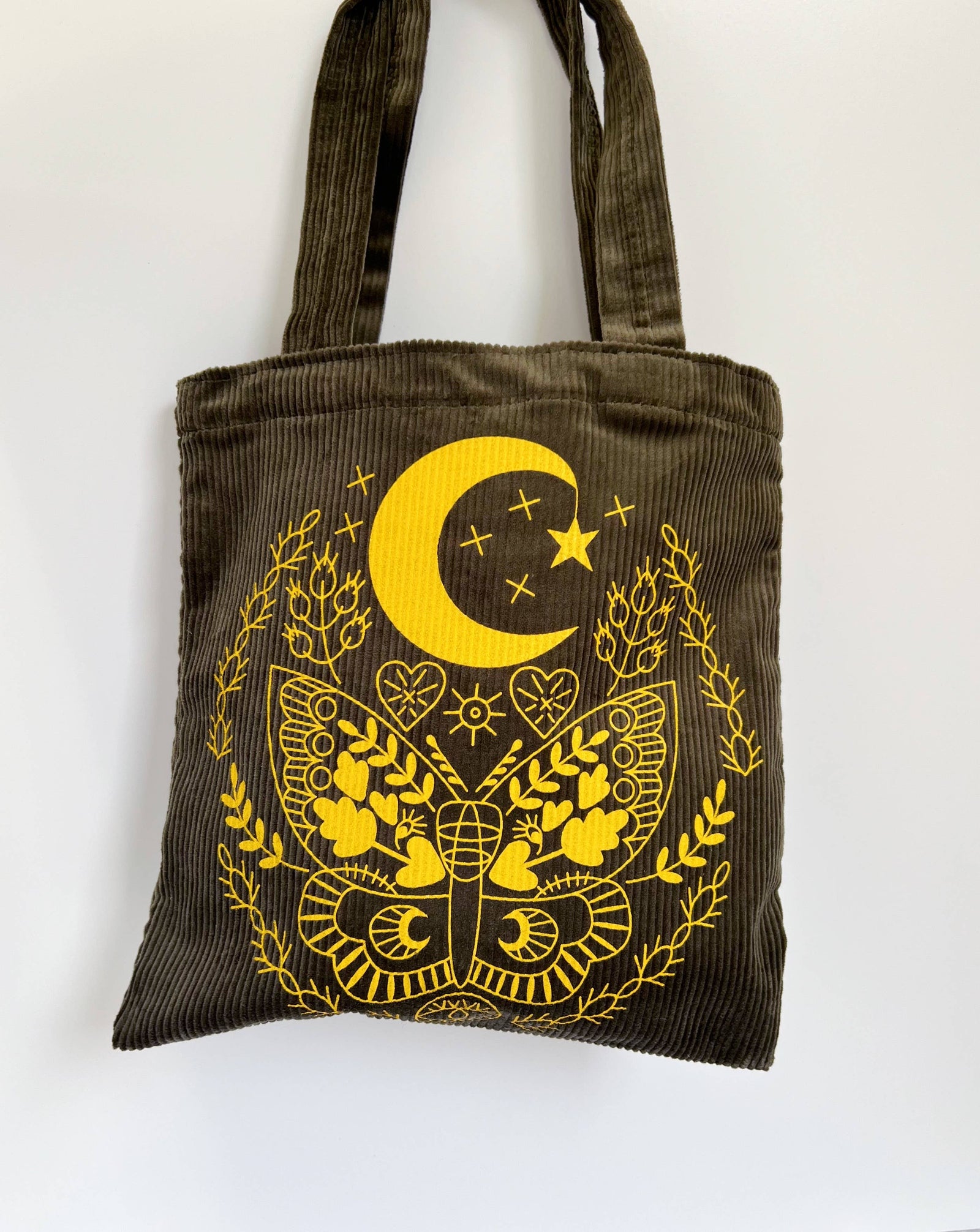 Corduroy Tote Bag - Lunar Moth