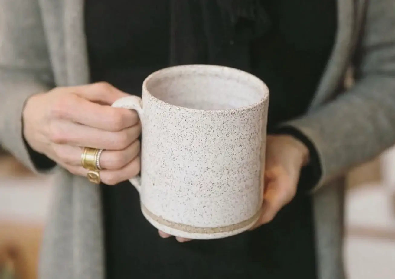 Large White Speckle Mug 