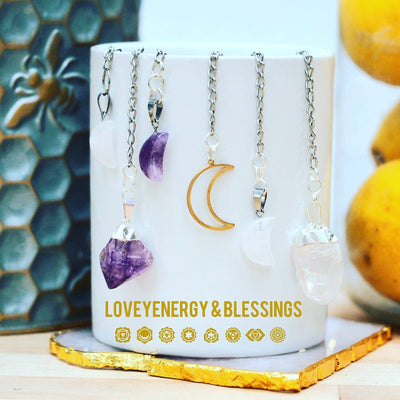 Tea Infuser - Crescent Moon Amethyst Crystal