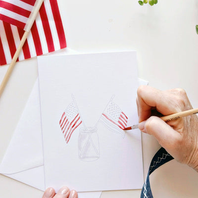 Paintable Notecard - Americana