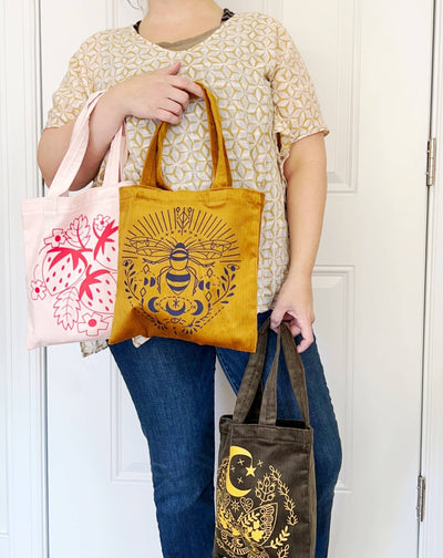 Corduroy Tote Bag - Lunar Moth
