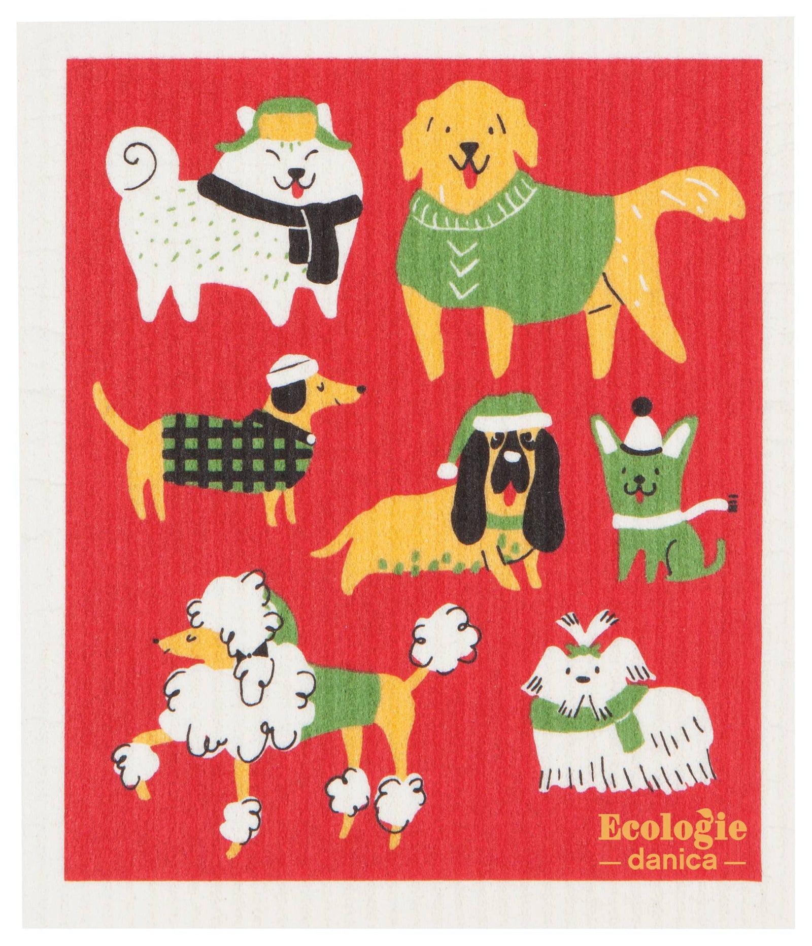 Swedish Sponge Reusable Dishcloth Yule Dogs