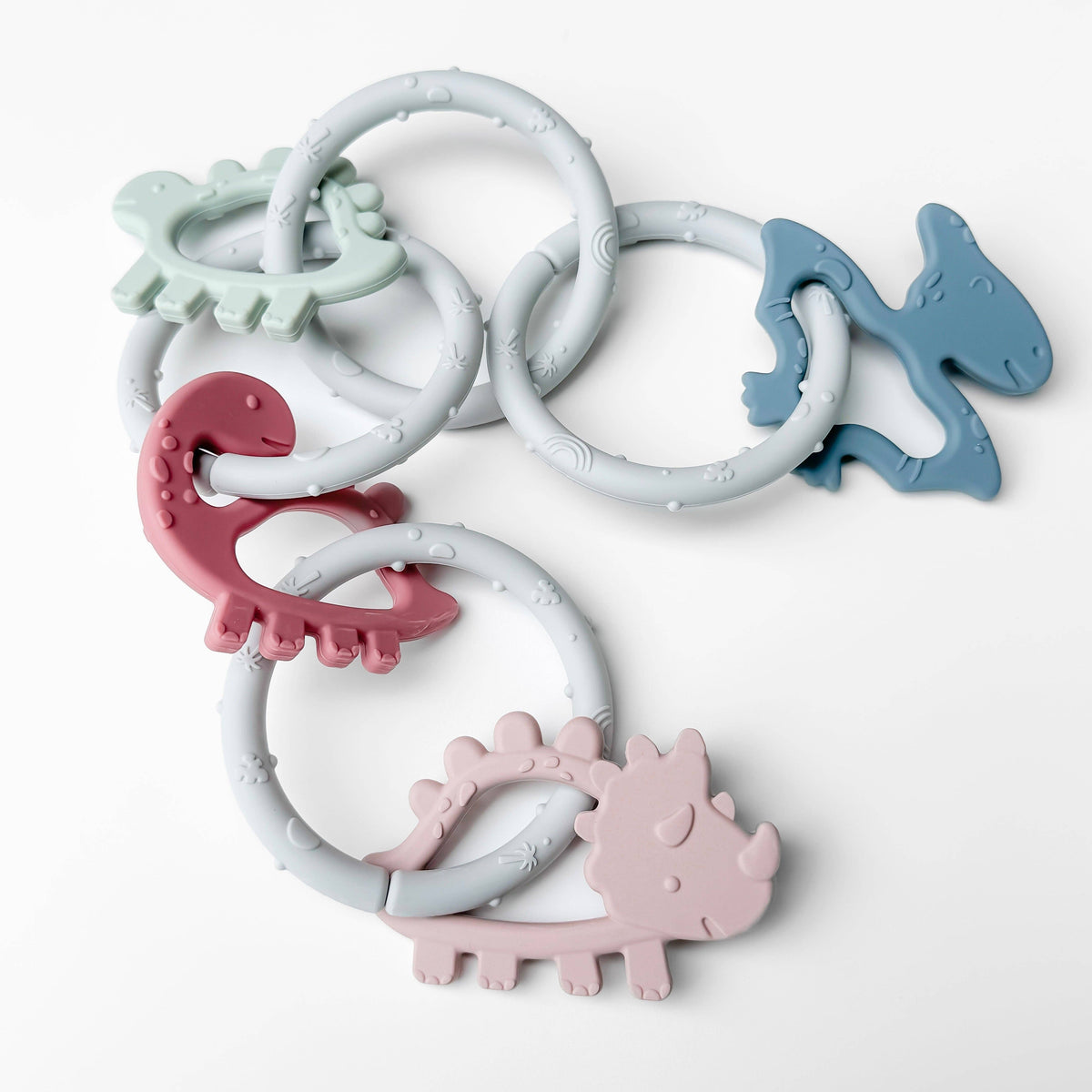 Silicone Teether - Dino Rings
