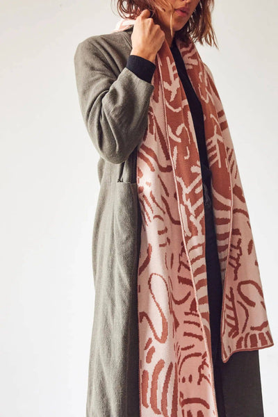 Fold - Knit Scarf - Made in USA: Red Lip in Organic Cotton