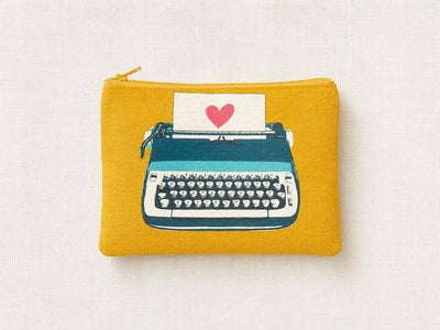 Pencil Case, Cosmetic Bag, Make Up Pouch, Zipper Pouch, Fabric Pouch, Writer Pouch, Ruby Star Society Typewriter